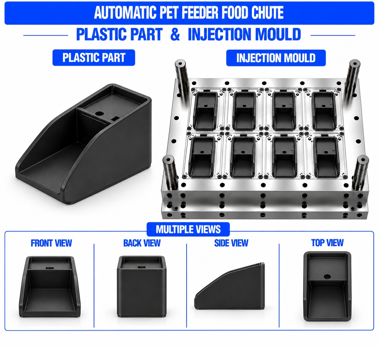 Automatic Pet Feeder Plastic Food Chute Mould and Moulding Service